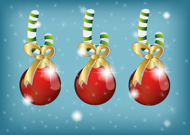 christmas balls in red 4 - Vector, Image
