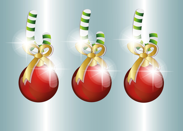 christmas balls in red 3 - Vector, Image