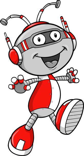 Happy Cute Robot Vector Illustration - Wektor, obraz