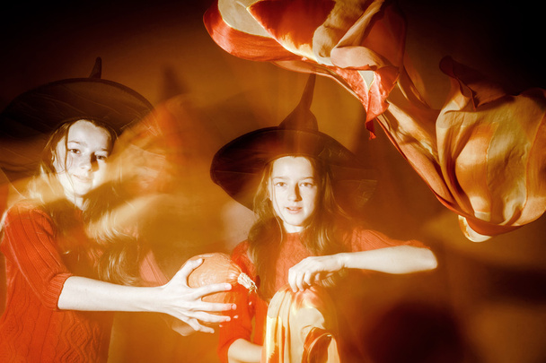 Halloween mystic photo with mixed light - Valokuva, kuva