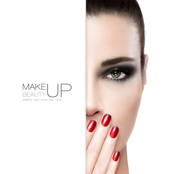 Belleza Nail Art y maquillaje concepto
 - Foto, Imagen