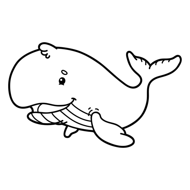 cute cartoon whale - Vector, afbeelding