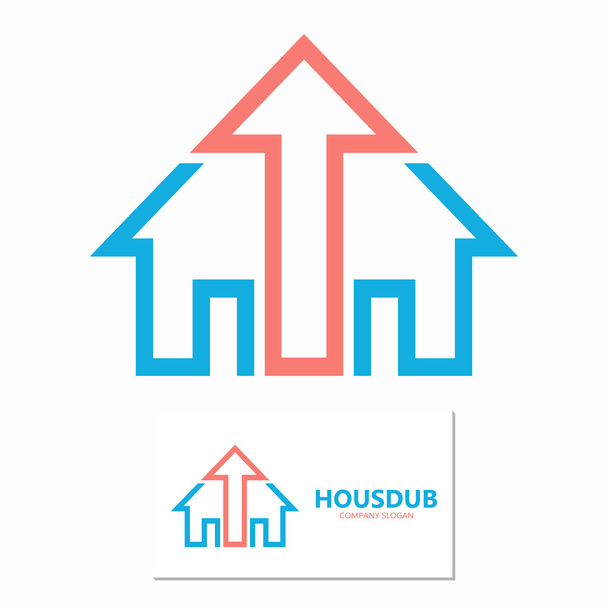 Σπίτι και πάνω βέλος λογότυπο πρότυπο - Διάνυσμα, εικόνα