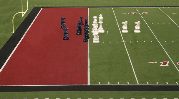 Chess Football Goal Line Red - Photo, Image