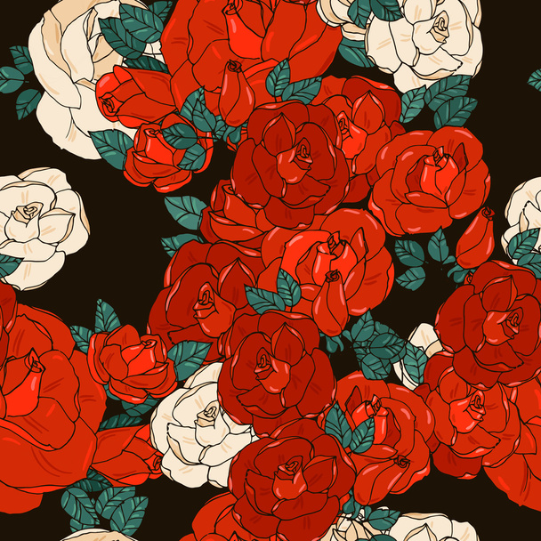 seamless pattern with roses - Wektor, obraz