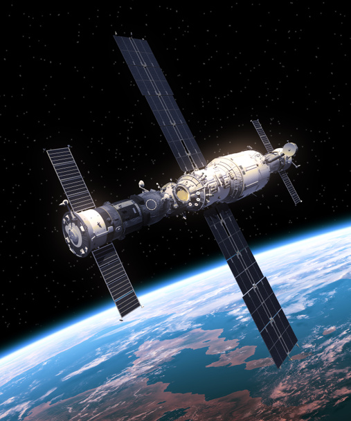 Ruimtestation in de ruimte - Foto, afbeelding