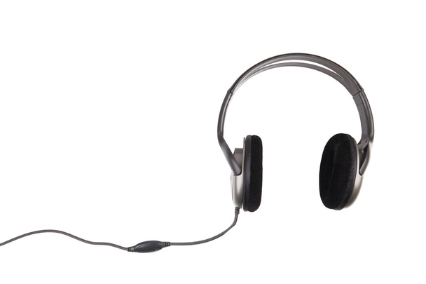 Black  headphones  isolated - Foto, Imagem