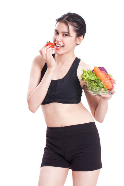 nainen terveellisen ruokavalion käsite
 - Valokuva, kuva