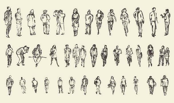 Gente boceto, vector Ilustración, dibujo a mano
 - Vector, Imagen