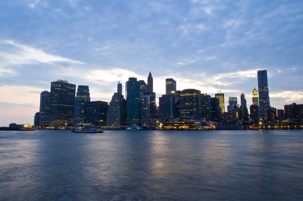 Noite de Nova Iorque Skyline
 - Foto, Imagem