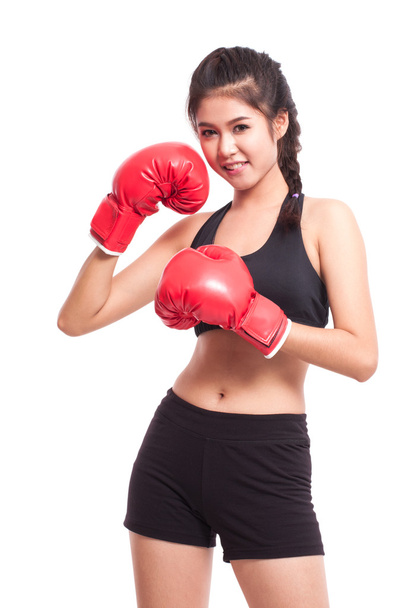 Fitness woman wearing boxing gloves - Φωτογραφία, εικόνα