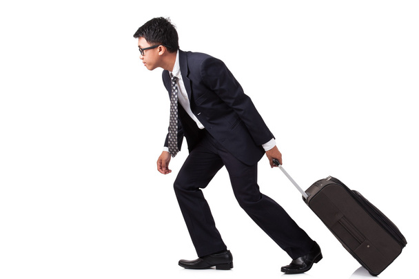 Biznesmen podróży z walizką - Zdjęcie, obraz
