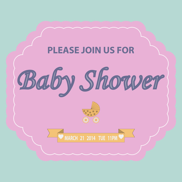 Baby shower invitation template card. - Vektor, Bild