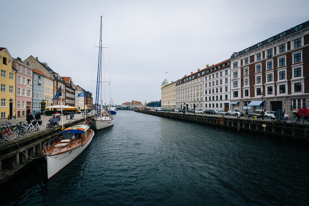 The Nyhavn Canal, in Copenhagen, Denmark. - Foto, afbeelding
