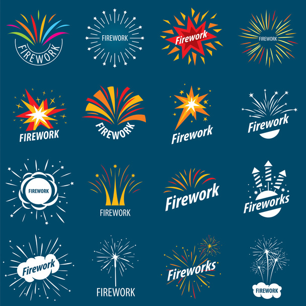 grootste collectie van vector logo voor fireworks - Vector, afbeelding
