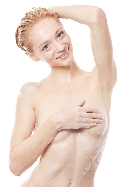 Retrato de belleza de la mujer en la ducha
 - Foto, Imagen