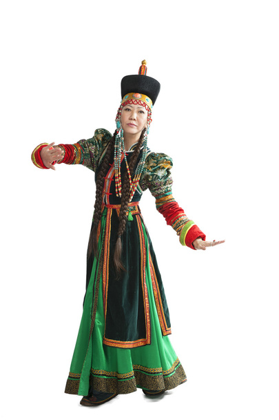 Жінка танці національного Бурятський танцю - Фото, зображення