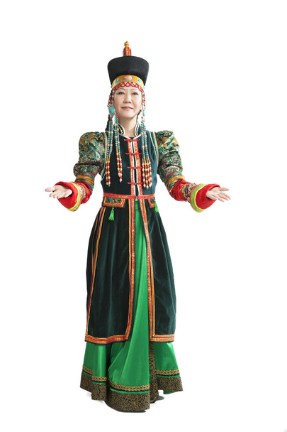 Woman dancing  national Buryat dance - Фото, изображение