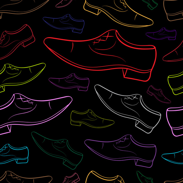 Varrat nélküli színes körvonalai férfi cipő - Vektor, kép