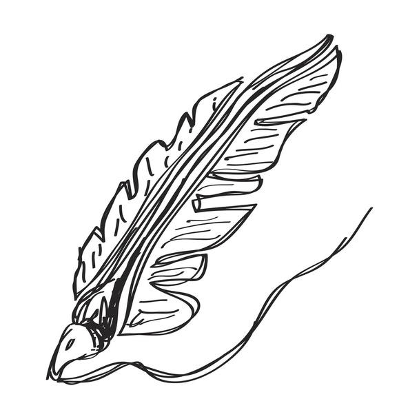 Simple doodle of a quill - Vettoriali, immagini