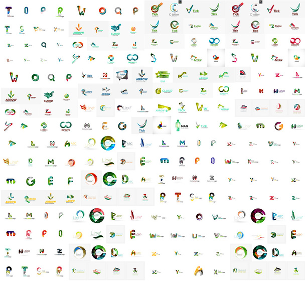 Mega set of geomeric lettering company logos - Vettoriali, immagini