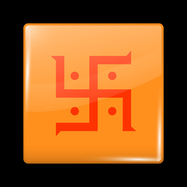 India Jain Variant vlag. Glazig pictogram Square Shape - Vector, afbeelding