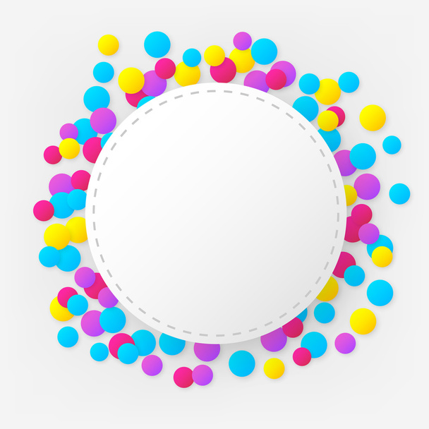 Fond de célébration coloré cousu rond avec confettis
 - Vecteur, image