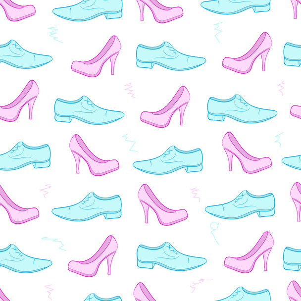 Seamless male and female shoes - Vector, Image