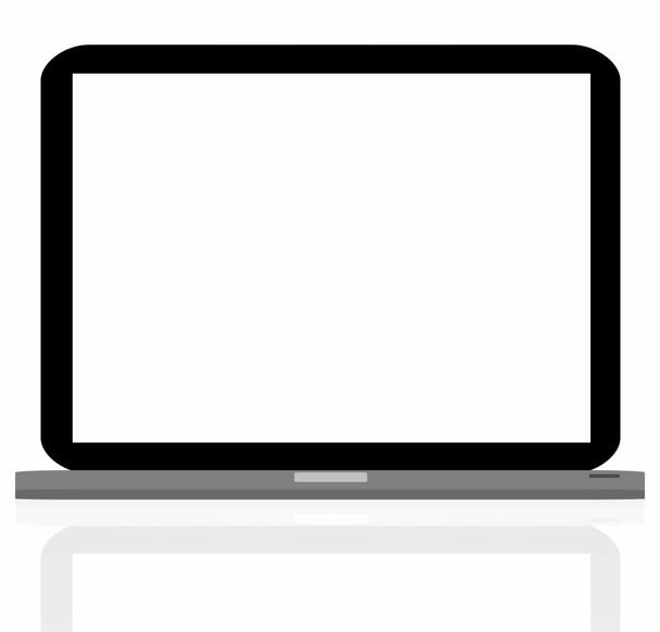 Kannettava tietokone heijastus eristetty valkoinen
 - Valokuva, kuva