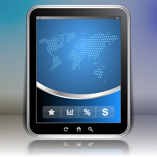 Tablet PC Background - Global Business - Vektor, obrázek