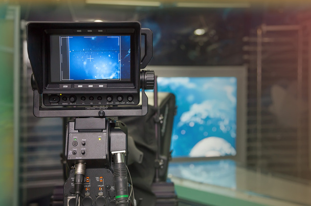 TV NEWS studio with camera and lights. - Photo, Image
