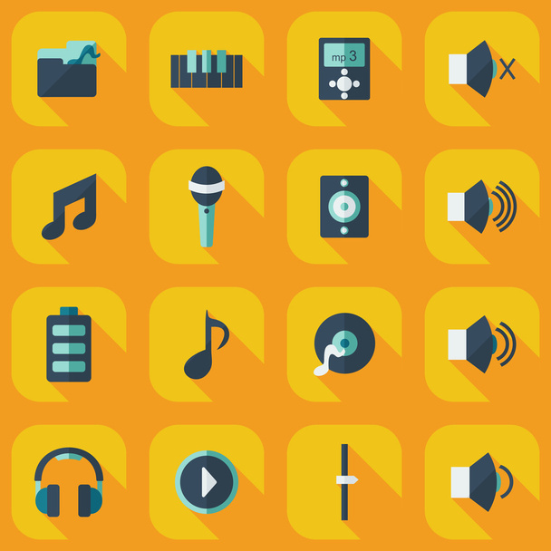 Flat modern design with shadow icons music - Vector, imagen