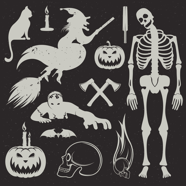 Set Halloween Icons Sign and Symbols - Vektor, obrázek