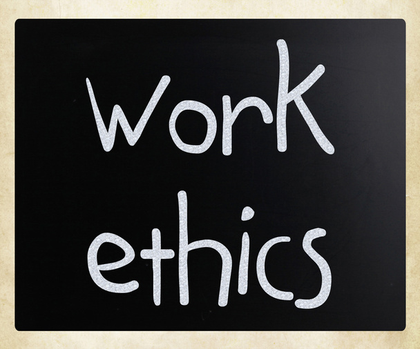 "Робоча етика" ручна робота з білою крейдою на дошці
 - Фото, зображення