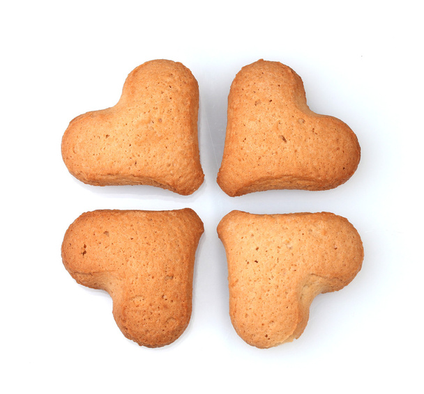 Four leaf clover biscuit isolated on white - Zdjęcie, obraz