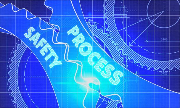 Process Safety on Blueprint of Cogs. - Fotó, kép
