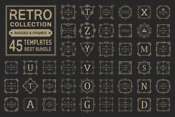 Set Logotipos de Luxo e Modelo de Monograma
 - Vetor, Imagem