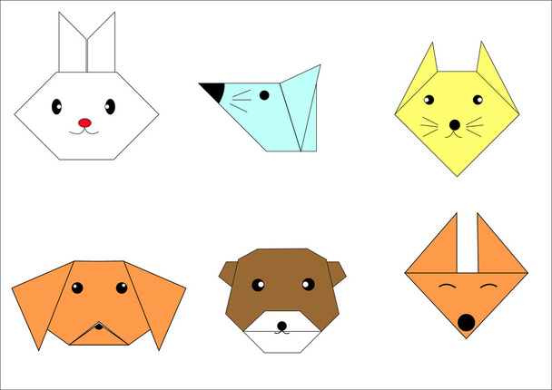 fold paper color animal - Vector, Image