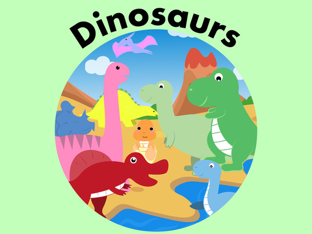 väri sarjakuva dinosaurus
 - Vektori, kuva