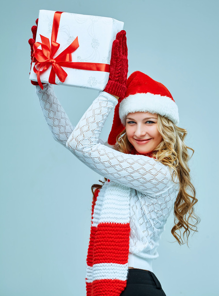 Beautiful young woman in Santa Claus clothes - Photo, Image