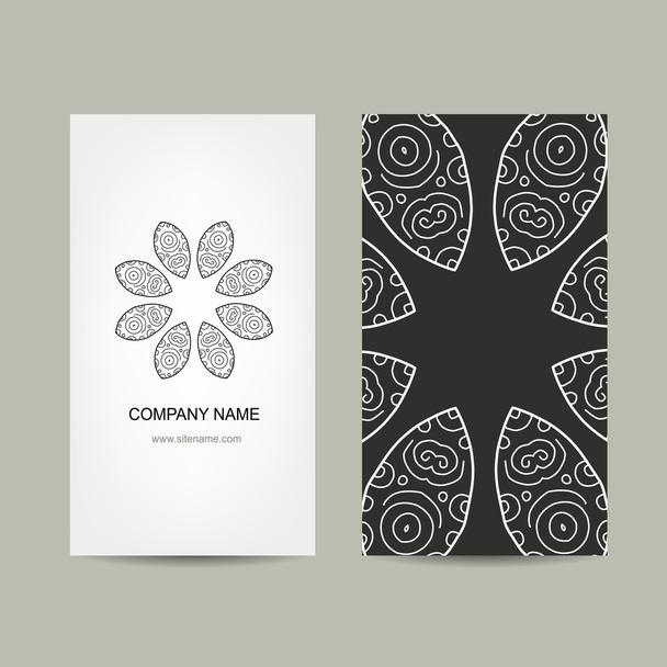 Business card design. Ornate background - Vector, afbeelding