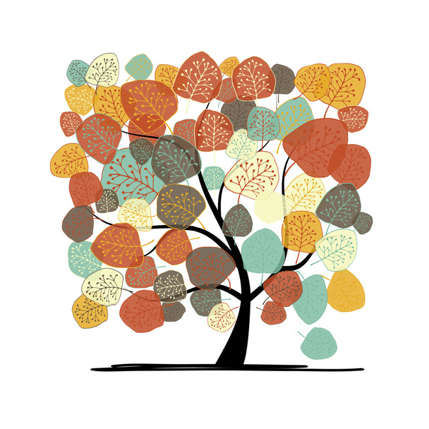 Осенняя елка для вашего дизайна
 - Вектор,изображение