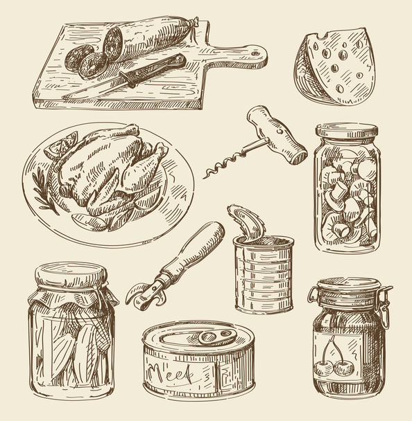 hand drawn food sketch - Vector, imagen