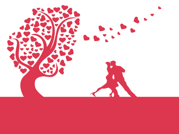 Love heart tree - Вектор,изображение