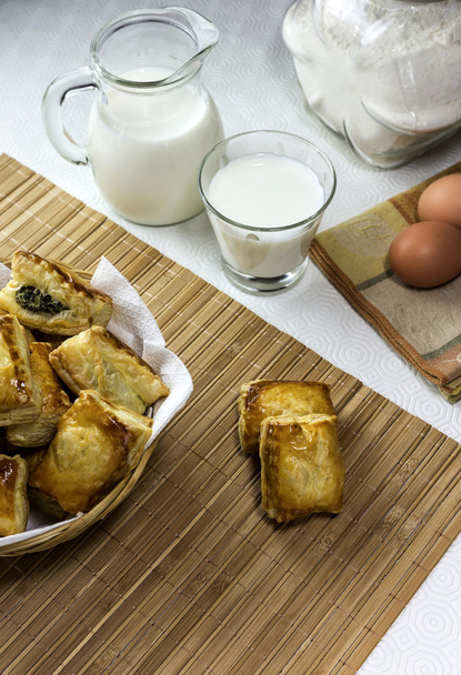 The puff pastry and milk - Photo, Image