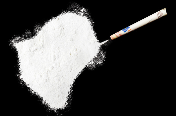 Powder drug like cocaine in the shape of Burundi.(series) - Foto, afbeelding