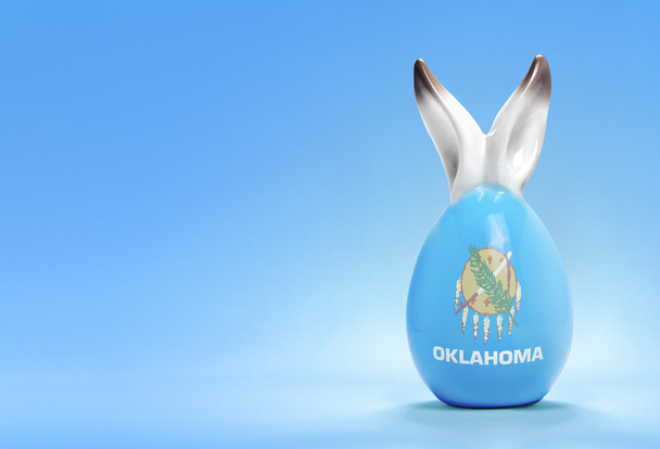 Colorful cute easter egg and the flag of Oklahoma .(series) - Fotó, kép
