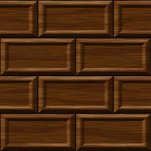 naadloze oude donkere eiken vierkante muur deelvenster textuur - Vector, afbeelding