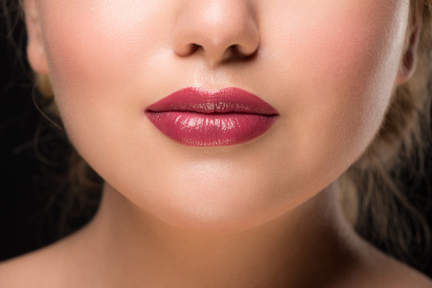 Woman lips with lipstick - Fotoğraf, Görsel