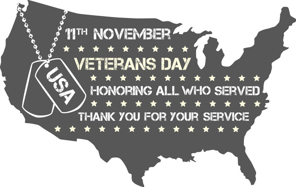 veterans day sign - Vector, Image